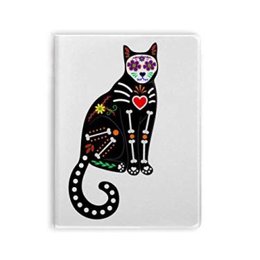 Imagem de Caderno de anotações em formato de coração de gato preto para dia das bruxas, atmosfera de terror