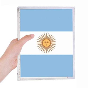 Imagem de Caderno de folhas soltas com a bandeira nacional da Argentina com a bandeira do Sul