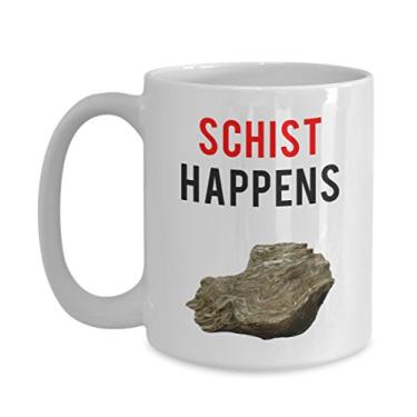 Imagem de Caneca Geology Pun - Schist Happens - Caneca de café de cacau quente divertido - ideia de