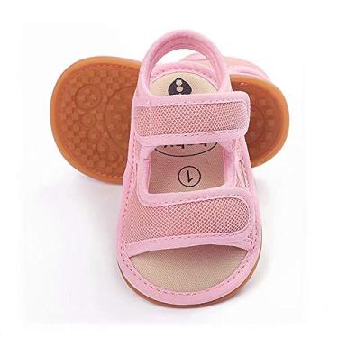 Imagem de Sandálias para meninos bebês meninas premium respirável sola de borracha antiderrapante infantil verão ao ar livre sapatos infantis primeiros passos, A-pink, 3-6 Months Infant