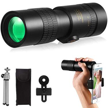 Imagem de 4K 10-300x40mm Zoom Monocular Telescope Telescope Monocular portátil com suporte para smartphone e tripé, monóculos anti-embaçante à prova d'água para camping, viagens e caminhadas
