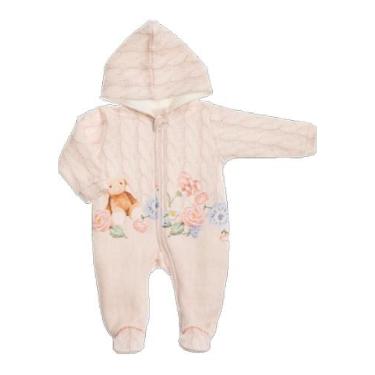Imagem de Macacão Rosa Estampado Plush Infantil Anjos Baby