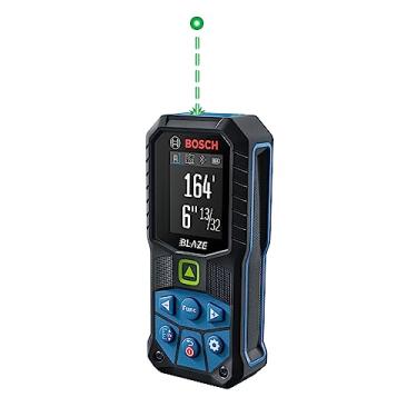 Imagem de BOSCH GLM165-27CGL Medida de distância a laser de feixe verde Blaze de 4,5 m com bateria de íon de lítio de 3,7 V 1,0 Ah, inclui bateria de íon de lítio de 1,0 Ah 3,7 V, clipe de cinto e bolsa