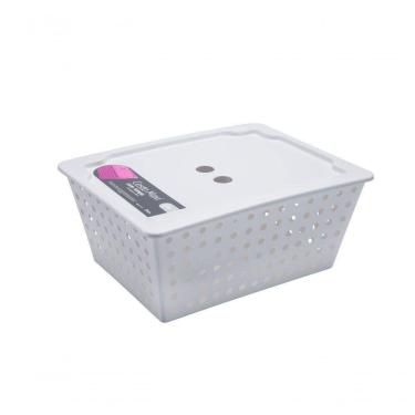Imagem de Cesta One Maxi Com Tampa 39 X 30 X 16,8 Cm Branco Coza