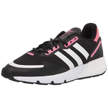 Imagem de adidas Originals Tênis feminino Zx 1k Boost, Preto/branco/rosa nebuloso, 7