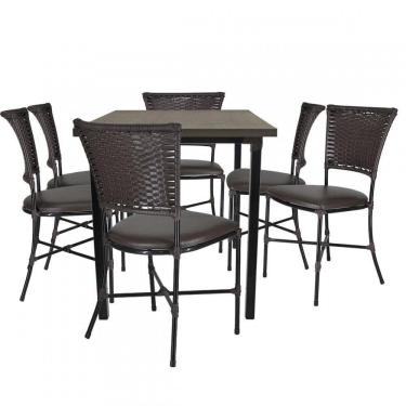 Imagem de Conjunto de Mesa e 6 Cadeiras Gramado para Área Externa e Interna