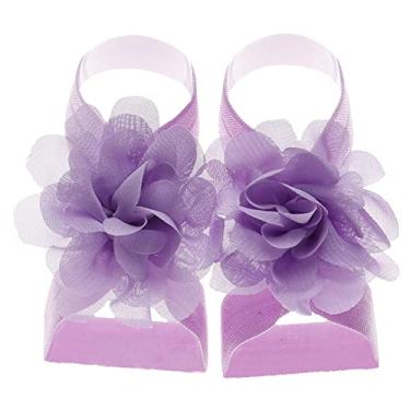 Imagem de Chinelos infantis a granel 22 pares de flores de chiffon sólidas sandálias pés acessórios para chinelos legais de menina, G, One Size