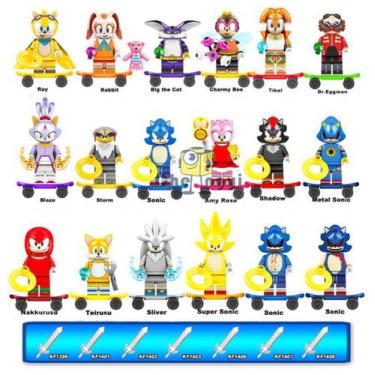 Imagem de Boneco Blocos De Montar Coleção Completa Sonic E Amigos - Mega Block T