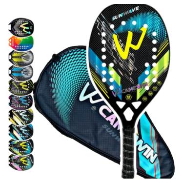 Imagem de Raquete Beach Tennis 100% Fibra De Carbono 3K - Original CAMEWIN - no Brasil - com Nota Fiscal ((SUNWAVE BLUE))