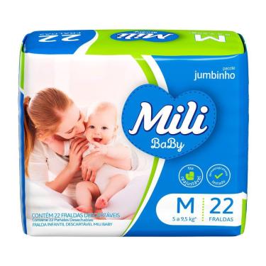 Imagem de Fralda Mili Baby Tamanho M Pacote Jumbinho 22 Unidades