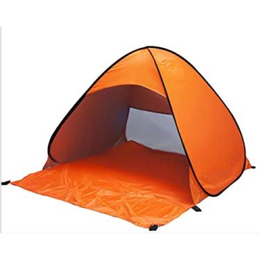 Imagem de WHYUNM26 Barraca de praia para 2 pessoas barraca pop-up instantânea automática leve com proteção UV barraca de acampamento abrigo solar equipamento de sobrevivência com bolsa de embalagem, laranja