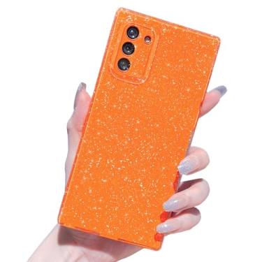 Imagem de MINSCOSE Capa compatível com Samsung Galaxy Note 10, linda capa brilhante com glitter fino à prova de choque TPU brilhante para mulheres e meninas para Galaxy Note 10 6,4 POLEGADAS-Laranja