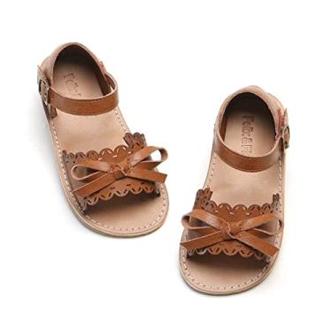 Imagem de Sandálias infantis para meninas – Sapatos leves de verão para Páscoa, verão, Bc226-Marrom, 3 Little Kid