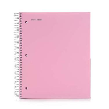 Imagem de Notebooks espirais duráveis Mintra Office, 5 temas – 200 folhas, 5 bolsos de poliéster, capa resistente à umidade, escola, escritório, negócios, profissional (rosa primavera, cor de faculdade 1 peça)