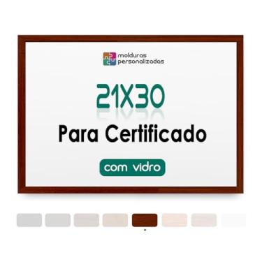 Imagem de Moldura Quadro A4 21x30 com Vidro para Imagem Foto Certificado Diploma (Chão de Barro, 2 cm)