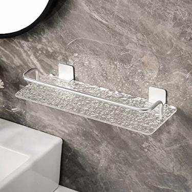 Imagem de Prateleiras de chuveiro Suporte de chuveiro Prateleira de banheiro, prateleiras flutuantes de acrílico, prateleira de banheiro Suporte de chuveiro (Cor: A, Tamanho: 40 cm)