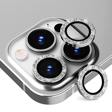 Imagem de GGOOIG Protetor de lente de câmera para iPhone 14 Pro/14 Pro Max, vidro temperado 9H + capa de anel de liga de alumínio protetor de câmera para iPhone 14 Pro (6,1 polegadas)/14 Pro Max (6,7 polegadas) (lançado em 2022) - prata