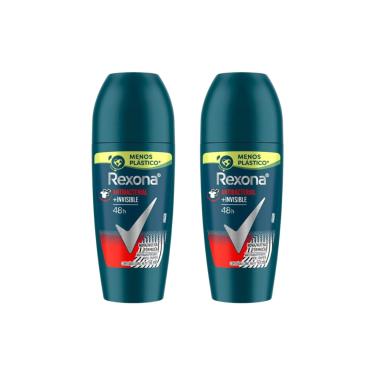 Imagem de DESODORANTE ROLL-ON REXONA 50ML MASC ANTIBACT INVISIBLE-2UN 