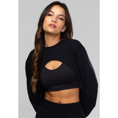 Imagem de Casaco Super Cropped Manga Longa Feminina Moda Casual-Feminino