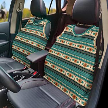 Imagem de GOSTONG Colete de capa de assento de carro com estampa estilo tribal boêmio, acessórios de interior de veículo respirável fashion