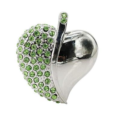 Imagem de 4GB Cristal Verde Forma de Coração USB Flash Drive PenDrive USB Flash Pen Drive Flash Drive Flash Drive USB Stick 2.0 USB Drive USB Flash Card U Disk