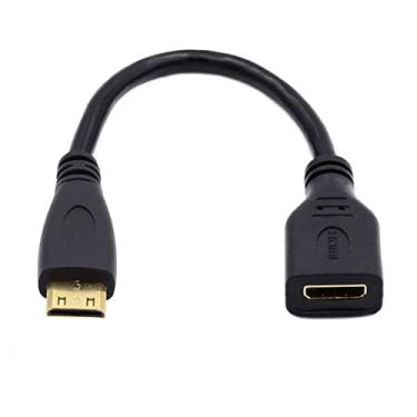 Imagem de chenyang Micro e Mini HDMI macho para HDMI 1.4 fêmea adaptador Ultra-HD 4K @ 60hz 4K cabo de extensão 90 graus ângulo reto (extensão Mini-HDMI)