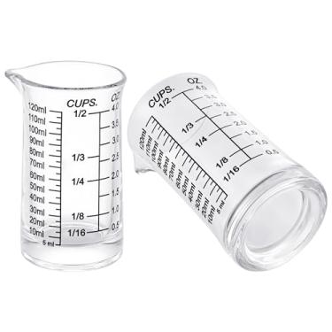 Imagem de Copo medidor de copo de shot 113 g/120 ml, copo de vidro de café expresso, preto, bico em forma de V (pacote com 2)