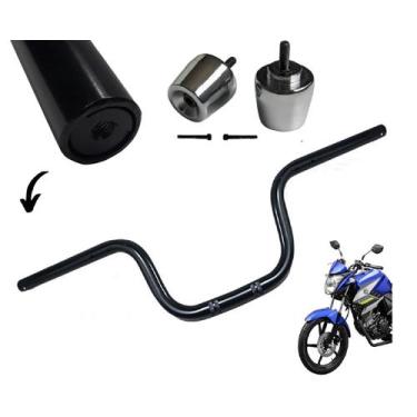 Imagem de Kit Guidão Pezinho Peso  Moto Factor 125 Fazer 150 Preto Fosco Yamaha 
