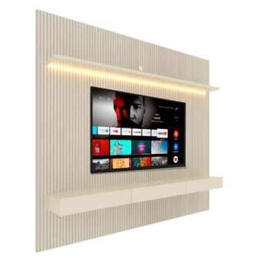 Imagem de Home Suspenso Requinte 2.2 Ripado com LED Off White - Gelius Móveis