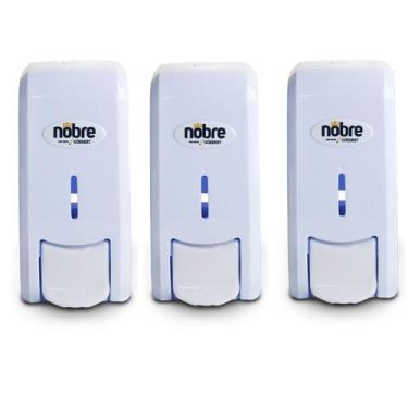 Imagem de Kit 3 Dispenser De Parede Alcool Em Gel Sabonete Liquido - Nobre
