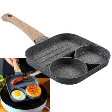 Imagem de Frigideira Multifuncional Antiaderente 3 em 1 Ovos Hambúrguer Omelete 