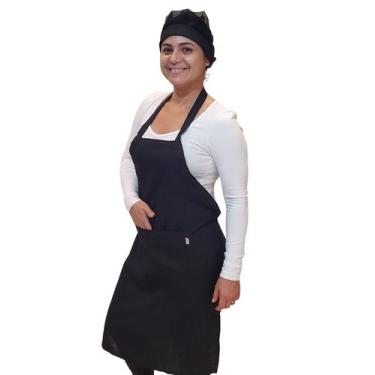 Imagem de Kit avental e touca - Armarinho Neves, Preto
