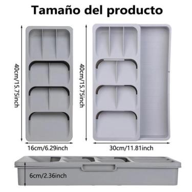 Imagem de Cozinha Organizador Talheres Gaveta, Caixa De Armazenamento, Bandeja, 