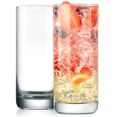 Imagem de NutriChefKitchen 2 conjuntos de copos altos com base pesada e copo alto para água, vinho, cerveja, coquetéis, uísque, suco, bares, bebidas misturadas, tamanho único, transparente