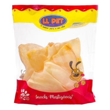 Imagem de Brinquedo mordedor petisco snack natural orelha bovina para cães ou ca