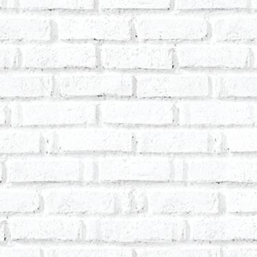 Imagem de Papel de Parede Adesivo Tijolinho Branco tipo Pedra Autocolante Viníl Quarto Sala 3m