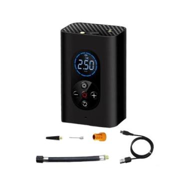 Imagem de Compressor De Ar Portátil Preto Para Pneus De Bike E Carro - King