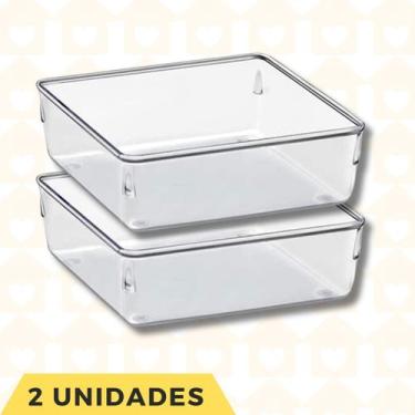 Imagem de 2 Un Organizador Acrilico Multiuso Gavetas Talheres Alimentos - PLASTU