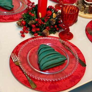 Imagem de Kit Capas de Sousplat e Guardanapos Mesa de Natal Estampada Natalina -