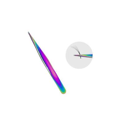 Imagem de Pinça Ponta Reta Para Extensão De Cílios Em Aço Inoxidável - Fan Nails