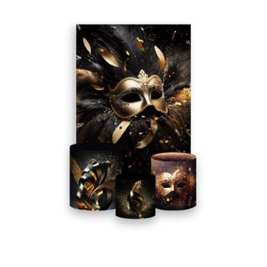 Imagem de Painel De Festa Vertical 1,50 x 2,20 + Trio De Capas Cilindro - Máscar