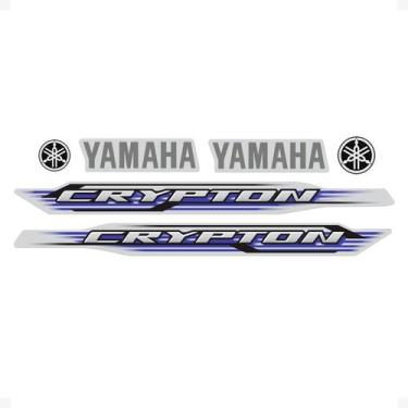 Imagem de Adesivos Compatível Yamaha Crypton 2012 Moto Prata + Logos - SPORTINOX