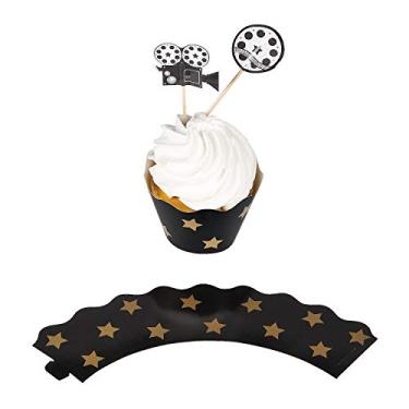 Imagem de Embalagens de cupcake para noite de filme com palitos - 100 peças, faz 50 unidades