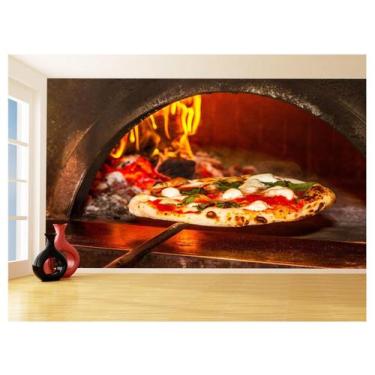 Imagem de Papel De Parede 3D Alimentos Pizza Receita Sabor 3,5M Al452 - Você Dec