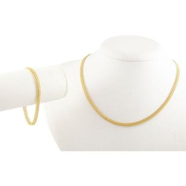 Imagem de Conjunto Gargantilha Pulseira Lacraia 40 Cm 5.0 Ouro 18k750 - JOIE JOI