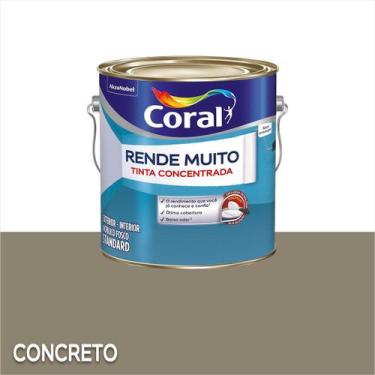 Imagem de Tinta Acrílica Coral Rende Muito Standard Fosco 3,2 Litros, Concreto
