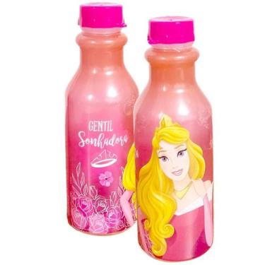 Imagem de Kit 2 Garrafas Bela Adormecida Rosa Retro 500ml Plasútil, Garrafinha R