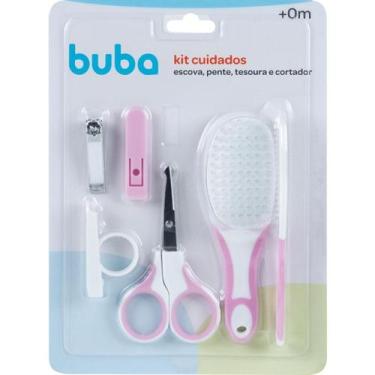Imagem de Kit Cuidados e Higiene Bebê 4 Peças Buba Pente Escova Tesoura e Cortad