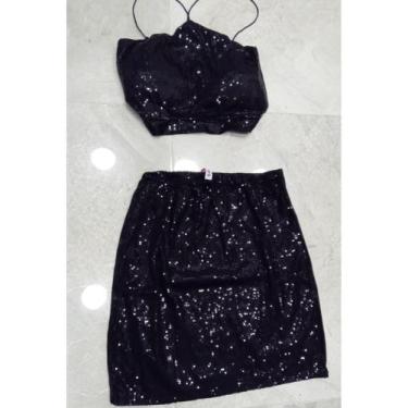 Imagem de Conjunto da saia mary paête festa balada - LALOKA, Preto, M