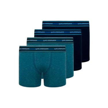 Imagem de Kit com 4 Cuecas Infantil Boxer Lupinho 141-003 - LUPO, Azul marinho, 